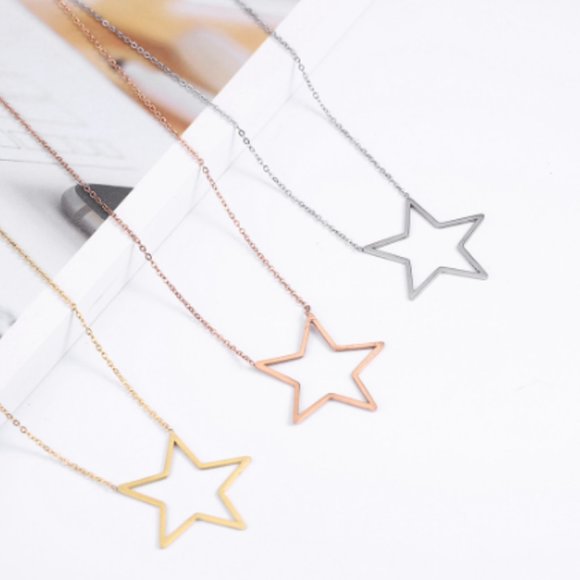 Stars Hollow Necklace - Rose Gold - Picture 3 of 6